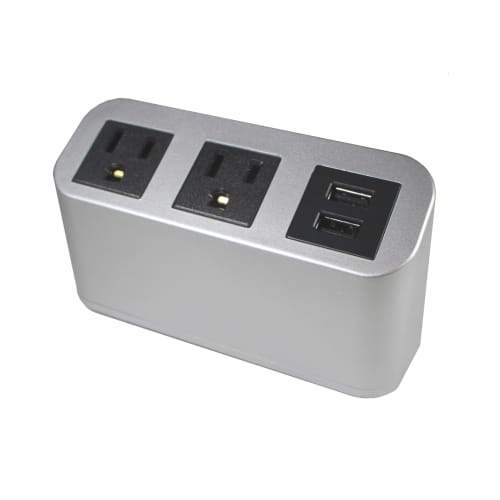 Raffel Edge Power Station, 2 AC Outlets and 2 USB-A Charging Ports, Silver